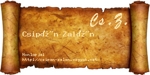 Csipán Zalán névjegykártya